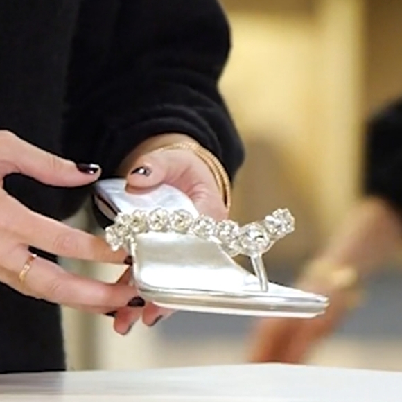 Jeffrey Campbell Rhinestone Flip Flop In Silver - Picture 12 of 16